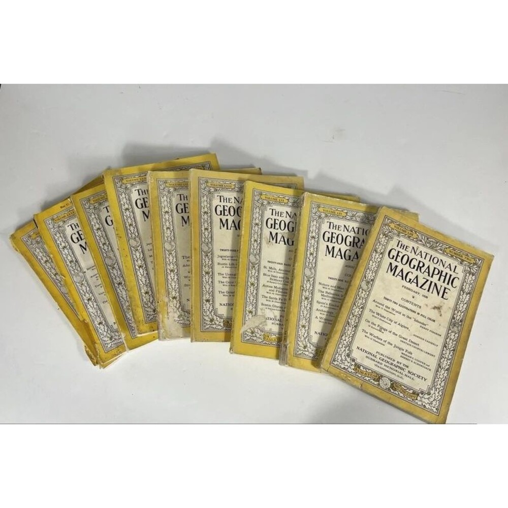 National Geographic Magazine Vintage Lot Of Nine 9 Issues 1928-1946